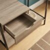Metal Clothes Rack Open Wardrobe Free Standing With One Drawer Hanging Clothes Rod - Brown / Black Metal - Image 3