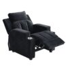 Kids Recliner Chair, Kids Upholstered Couch With One Cup Holder, Toddlers Recliner With Headrest And Footrest - Black - Image 11