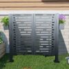 4 X 2 Ft Air Conditioner Fence For Outdoor Units, Metal Privacy Fence Cover, Perfect To Conceal Air Conditioning Units - Charcoal - Image 2