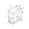 Rolling Kitchen Cart With Three Tier Storage And Four Wine Bottle Rack - Brown / White Metal - Image 4