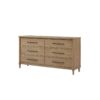 King Panel Bedroom Set With 3 Drawer Nightstand, Casual Dresser, Cane Mirror, 3 Drawer Cane Front Chest And Bench - Sand - Image 3