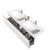 U052-Nevia60W-206 Nevia Bathroom Vanity With Automatic LED Drawer Light, Wall Mounted Bathroom Vanity With Integrated Solid Surface Sink, Without Drain - Snow White - Image 14