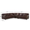 Belfast - Leather Sectional - Brown - Image 11