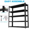 Tall Metal Shelves With 5 Removable Dividers Are High Capacity And Load Bearing For Garages, Kitchens And Offices - Black - Image 4