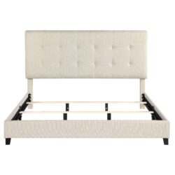 King Size Tufted Upholstered Platform Bed - Beige