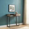 Console Table With One Drawer And Open Cubby - Brown / Black - Image 2