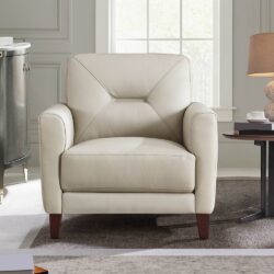 Mavis - Leather Chair - Beige