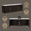Clayten - Natural Marble Top And Server - Espresso / White - Image 5