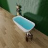 Freestanding Solid Surface Bathtub, Luxury Engineered Stone Resin Freestanding Soaking Bathtub With Overflow And Pop-Up Drain Cupc Certified, 22S04-67 - Matte White - Image 8