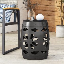 Large Metal End Table - Black