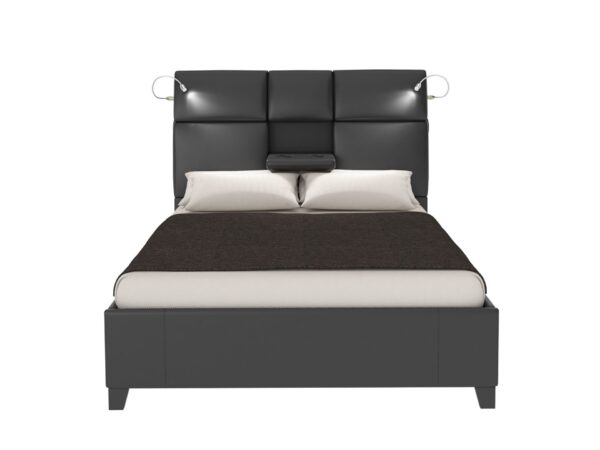 King Music Bed Touch Lighting Bluetooth Sound Beverage Tray - Black