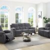 Kalen - Chenille 3 Piece Recliner Living Room Set - Gray - Image 9