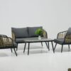 4 Pieces Patio Furniture Set, PE Rattan Wicker With Washable Cushion And Tempered Glass Tabletop, Conversation Furniture For Garden Poolside Balcony - Black / Natural - Image 13