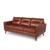 Mid-Century Leather Sofa - Light Brown - Image 2