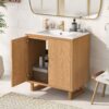 Bathroom Vanity Set With Sink, Combo Cabinet, Bathroom Storage Cabinet, Solid Wood Frame - Burly Wood - Image 2