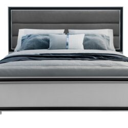 Adelaide - King Bed With LED - Gray / Black