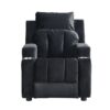 Kids Recliner Chair, Kids Upholstered Couch With One Cup Holder, Toddlers Recliner With Headrest And Footrest - Black - Image 4