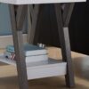 Modern End Table, Chair Side End Table For Living Room With Shelf Display - White - Image 5