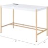 Midriaks - Writing Desk With USB - Golden / White - Image 9