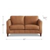 Aria-Top Grain Leather Loveseat - Brown - Image 7