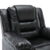 3 Seater Home Theater Recliner Manual Recliner Chair With Two Built-In Cup Holders For Living Room - Black - Image 17