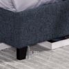 King Size Squares Upholstered Platform Bed - Navy Blue Denim - Image 7