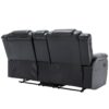 2 Seater Home Theater Recliner Manual Recliner Chair With A Storage Box And Two Cup Holders For Living Room - Black - Image 12