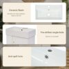Modern Floating Bathroom Vanity With Ceramic Basin Perfect For Small Bathrooms, Left Side Storage - White - Image 13