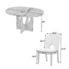 Topmax - 5 Piece Modern Extendable Round Dining Table Set With Removable Leaf For Small Places - Walnut / Beige - Image 5