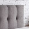 Queen Size Tufted Upholstered Headboard With Nailhead Trim - Gray - Image 4