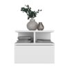 Floating Nightstand Wall Mounted With Single Drawer And 2 Tier Shelf - White - Image 5