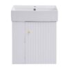 Modern Floating Bathroom Vanity With Ceramic Basin Perfect For Small Bathrooms, Left Side Storage - White - Image 17