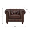 Alton Bay-Top Grain Leather Chair - Brown - Image 7