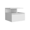Floating Nightstand Wall Mounted With Single Drawer And 2 Tier Shelf - White - Image 4