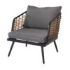 4 Pieces Patio Furniture Set, PE Rattan Wicker With Washable Cushion And Tempered Glass Tabletop, Conversation Furniture For Garden Poolside Balcony - Black / Natural - Image 12