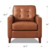Aiden - Leather Chair - Brown - Image 7