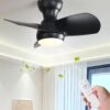 23" Bedroom Ceiling Fan With 3 Color Dimmable 3 ABS Blades Remote Control Dc Motor Black With 18W Led Light - Black - Image 7