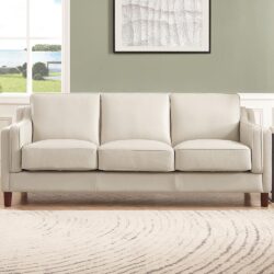 Bella - Leather Sofa - Beige