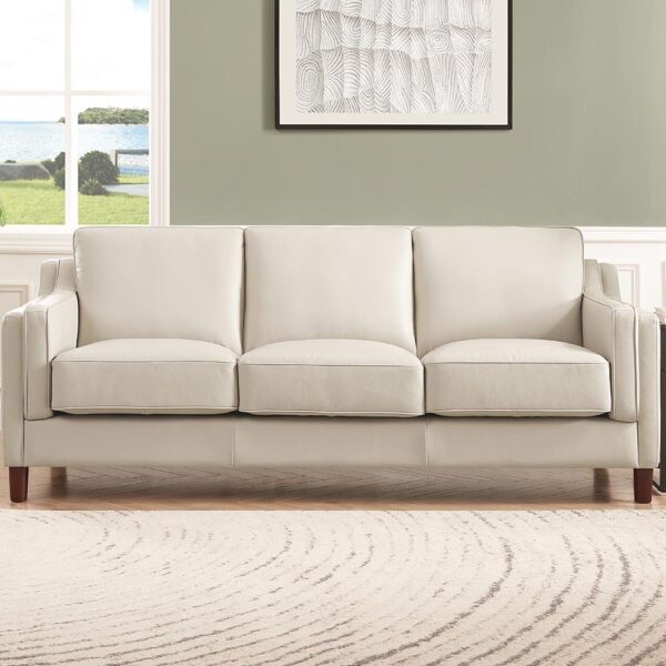 Bella - Leather Sofa - Beige