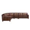 Belfast - Leather Sectional - Brown - Image 2