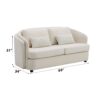 Mariko - Linen Loveseat With 2 Toss Pillows - Beige - Image 5