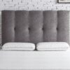 Queen Size Tufted Upholstered Headboard With Nailhead Trim - Gray - Image 2