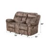 Zubaida - Two Tone Velvet 3 Piece Recliner Living Room Set - Chocolate - Image 9