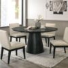 Froja - Manufactured Wood Round Dining Table - Black - Image 4