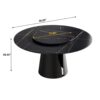 53.15" Round Modern Artificial Stone Carbon Steel Base Dining Table, Can Accommodate 6 People - Black / Gold - Image 10