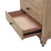 King Panel Bedroom Set With 3 Drawer Nightstand, Casual Dresser, Cane Mirror, 3 Drawer Cane Front Chest And Bench - Sand - Image 5