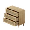 3 Drawers Rattan Storage Cabinet Rattan Drawer, For Bedroom, Living Room, Dining Room, Hallways (Set of 2) - Oak - Image 9