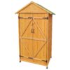Wooden Shed Natural For Backyard Garden Big Spire Tool Storage - Natural - Image 6