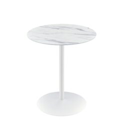 Circa - End Table With Marble Textured Top - White