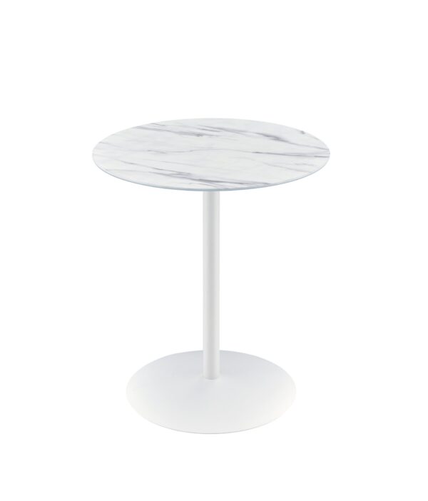 Circa - End Table With Marble Textured Top - White